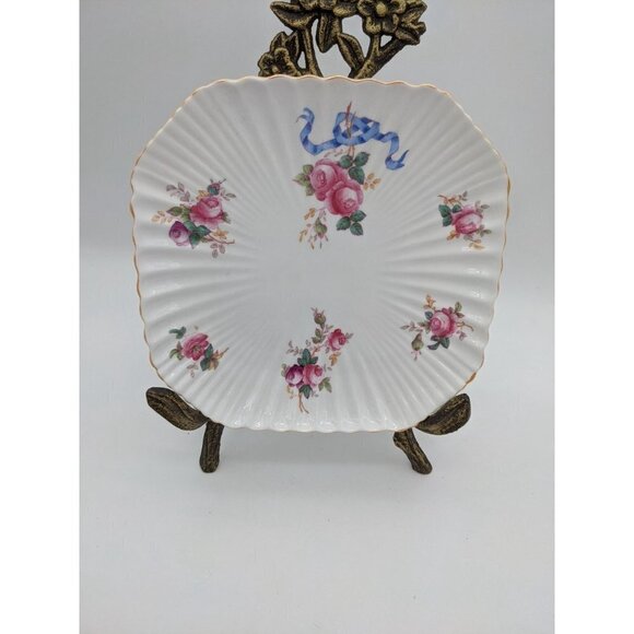 Vintage Spode Copeland's Y5775 square salad plate floral 8 1/8 in - Picture 10 of 10